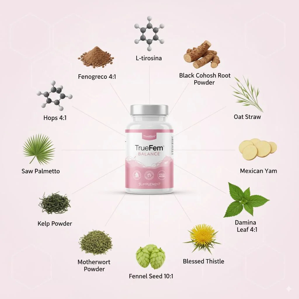 TrueFem Balance – Cápsulas para el Equilibrio Hormonal y Bienestar Femenino