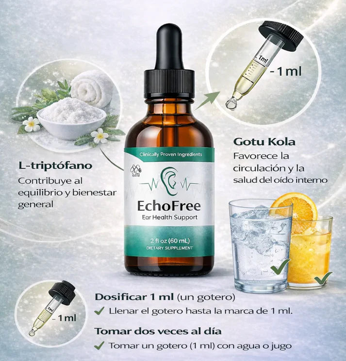 EchoFree PRO | Gotas Líquidas para Audición, Claridad y Salud del Oído Interno