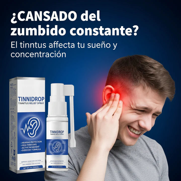 TINNIDROP - Spray Natural para Alivio de Tinnitus y Limpieza Auditiva