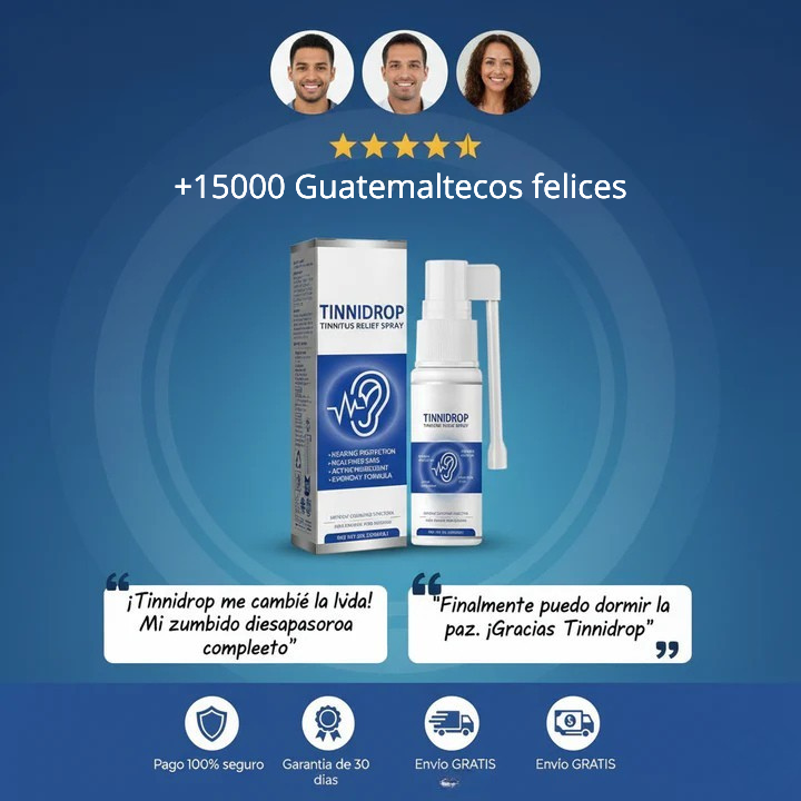 TINNIDROP - Spray Natural para Alivio de Tinnitus y Limpieza Auditiva