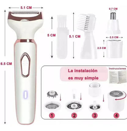 Afeitadora 4 en 1 Corporal Recargable