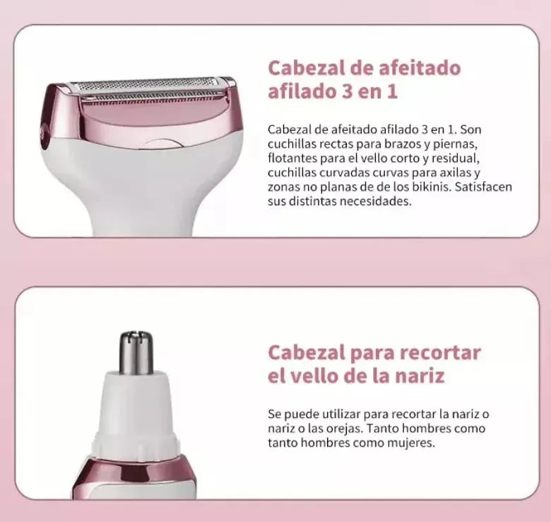 Afeitadora 4 en 1 Corporal Recargable
