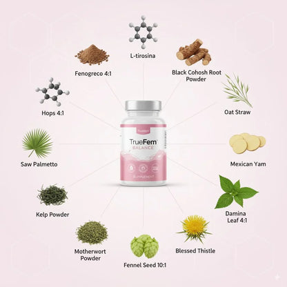 TrueFem Balance – Cápsulas para el Equilibrio Hormonal y Bienestar Femenino