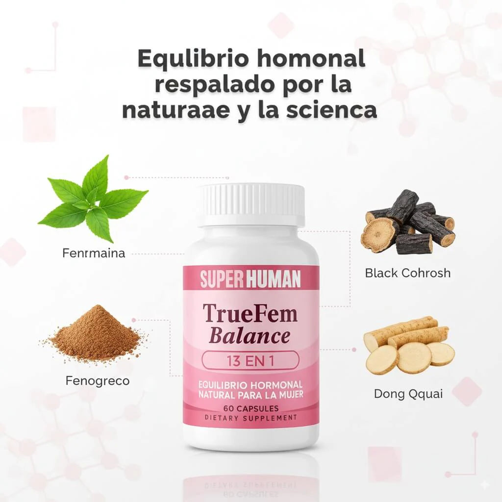 TrueFem Balance – Cápsulas para el Equilibrio Hormonal y Bienestar Femenino